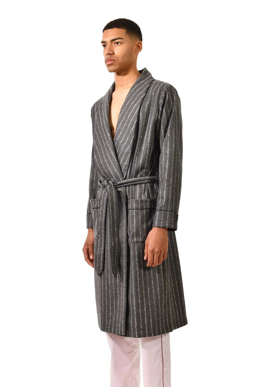 The Brandy in grey chalk stripes