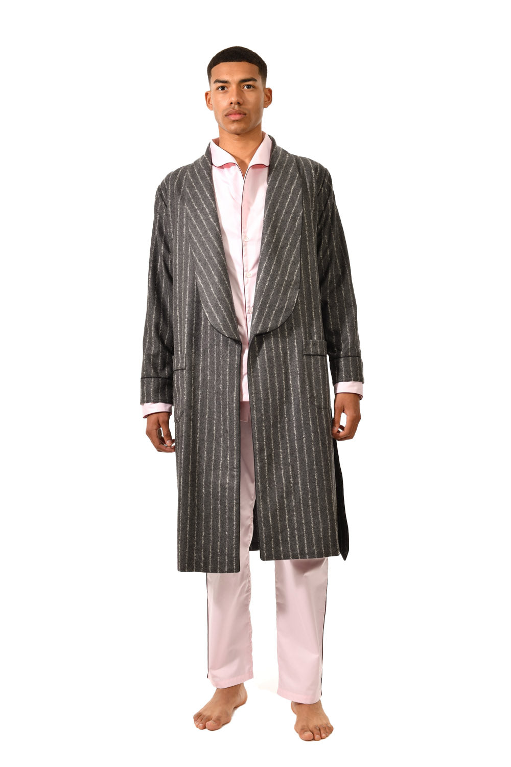 The Brandy in grey chalk stripes