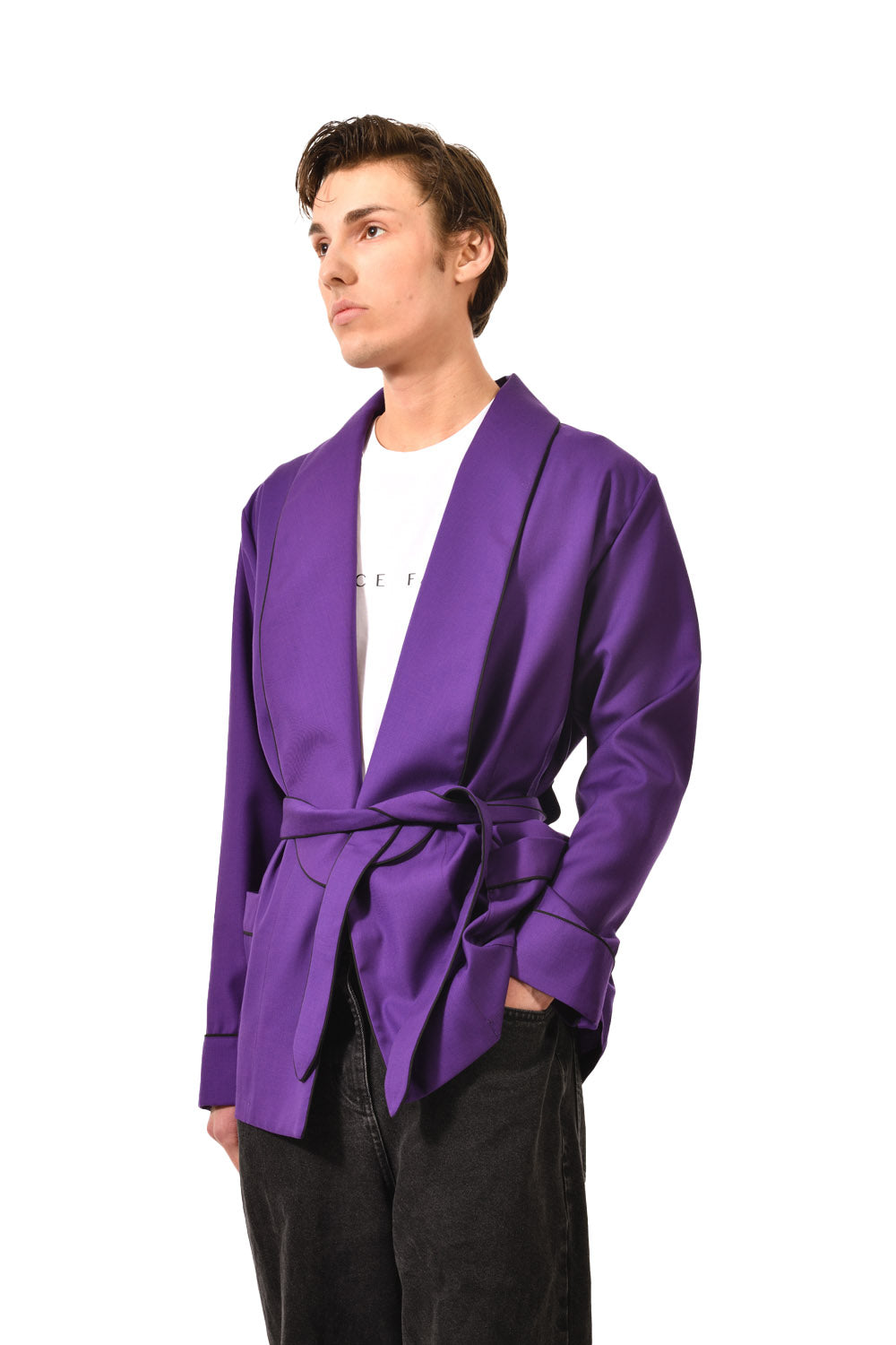 The Clark in purple worsted wool