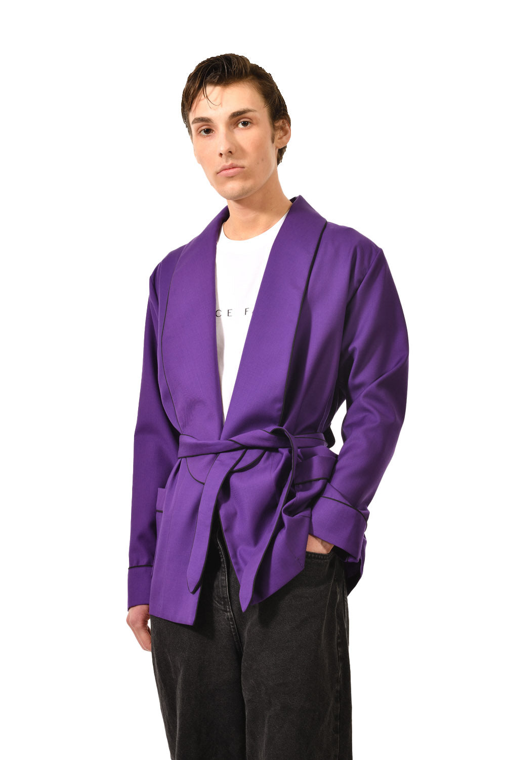The Clark in purple worsted wool