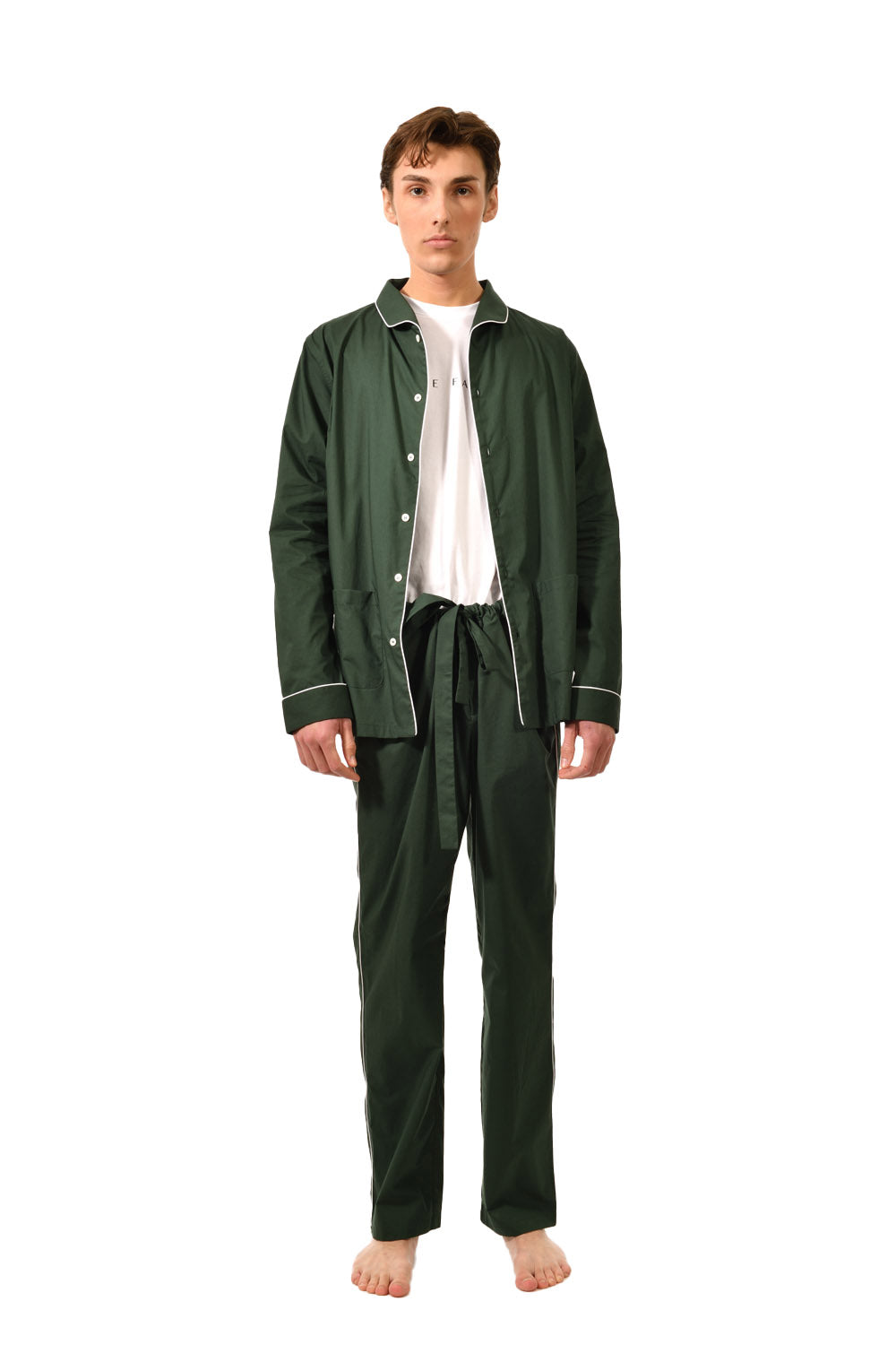 The Waldorf in green cotton broadcloth