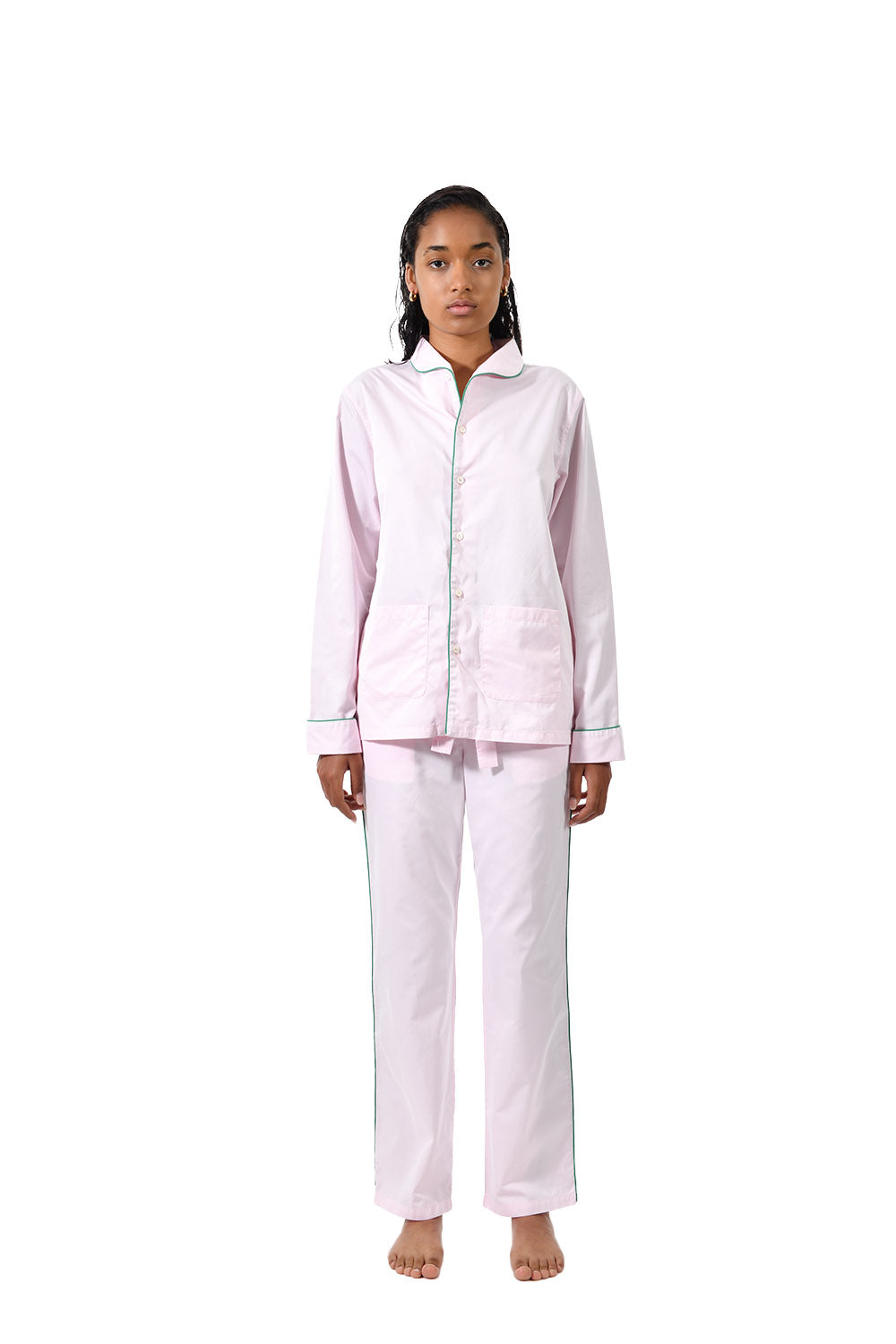 The Waldorf in light pink cotton broadcloth