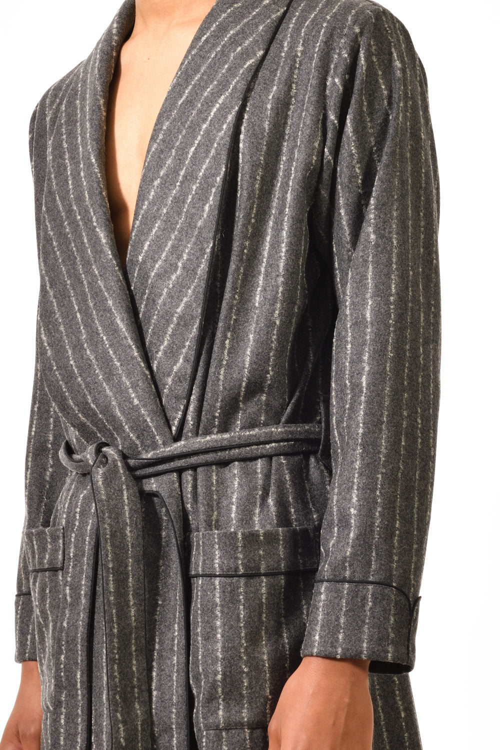 The Brandy in grey chalk stripes