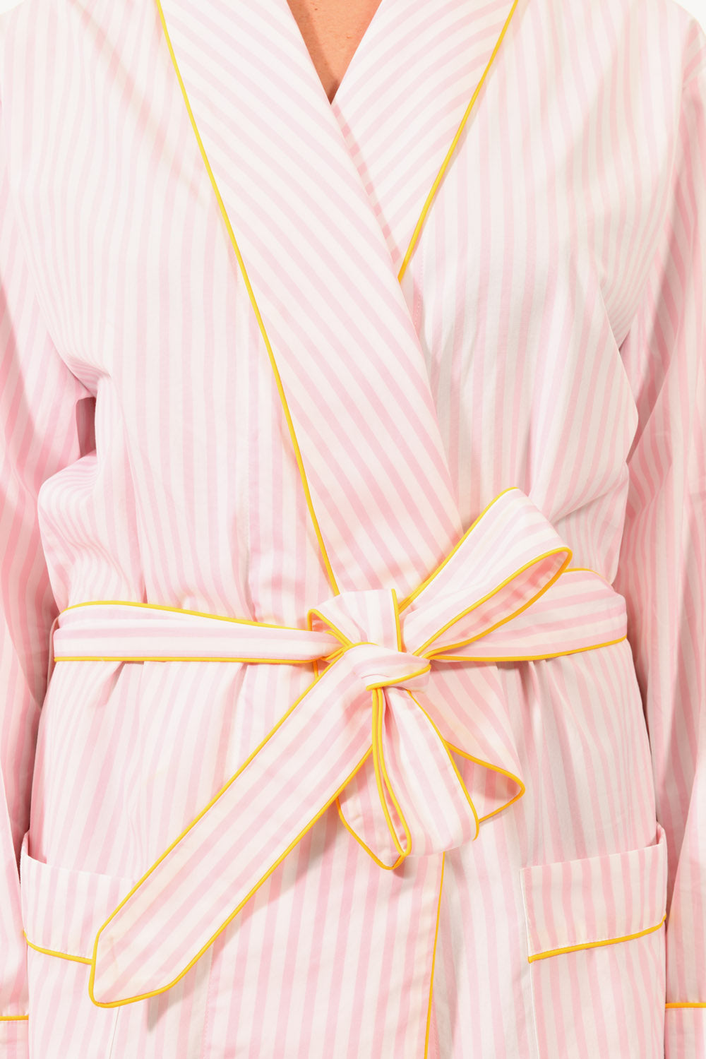 The Brandy in pink and white striped cotton broadcloth