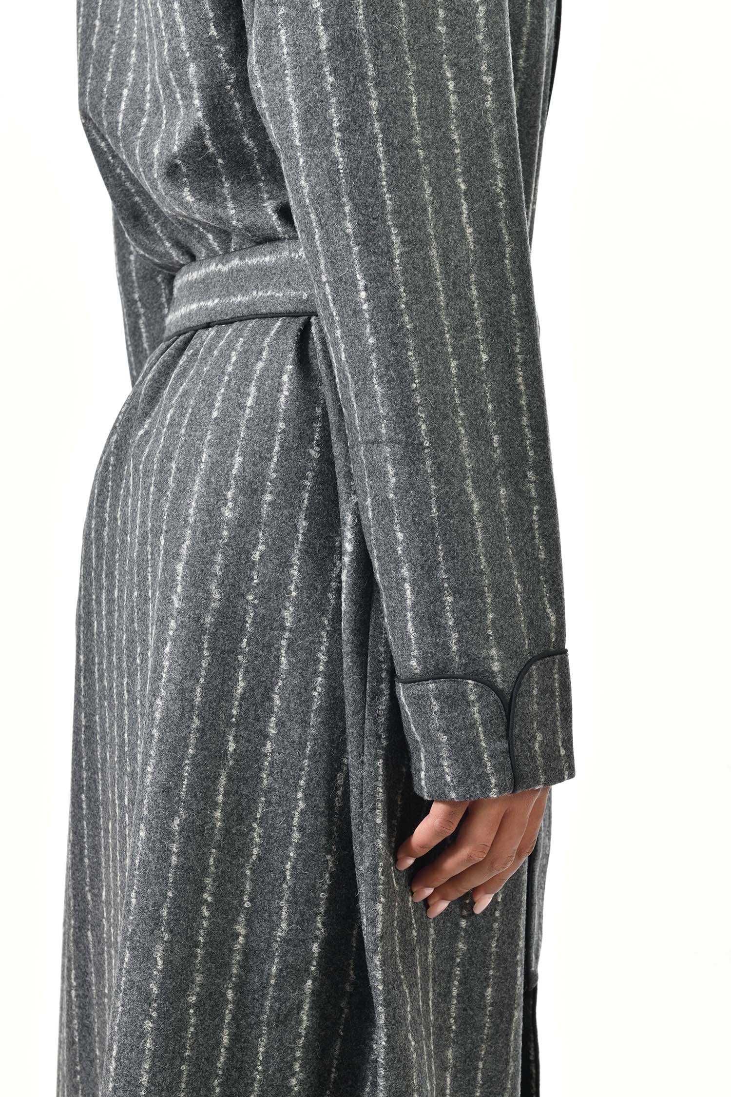 The Brandy in grey chalk stripes