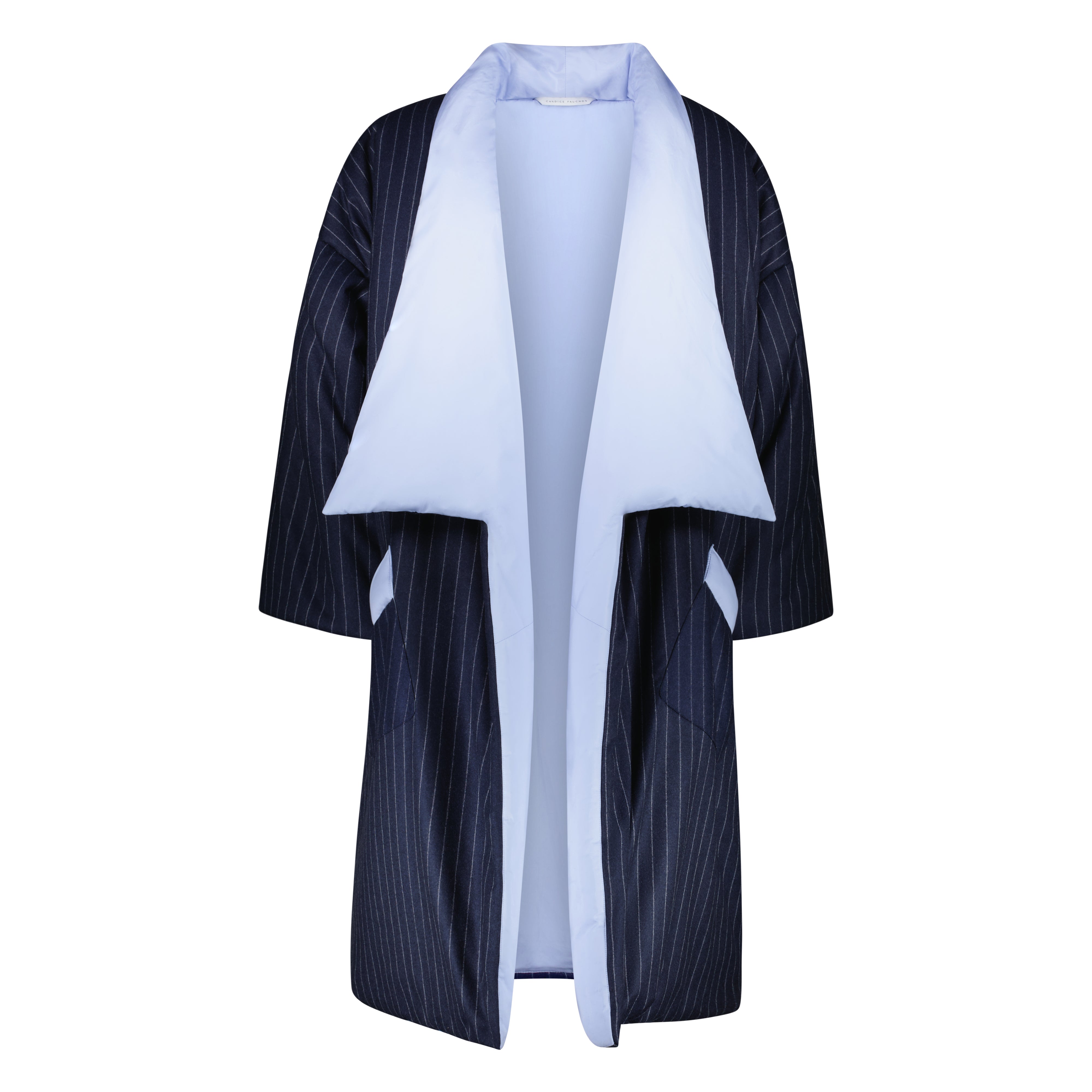 Le Edo en laine bleue marine et popeline de coton