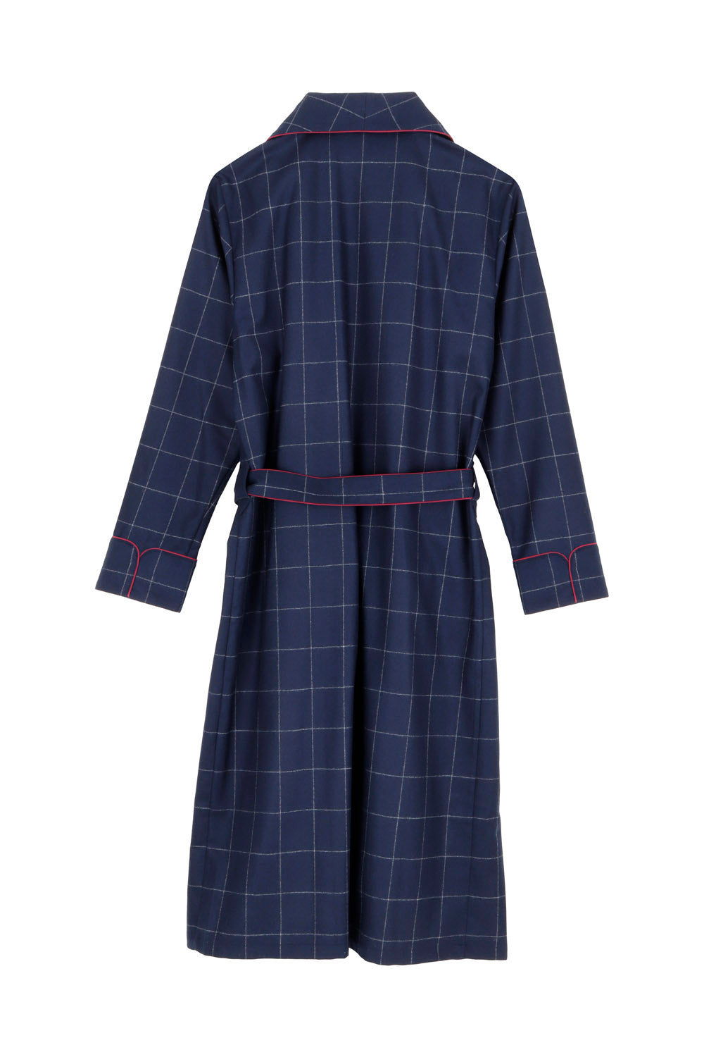 The Brandy in navy windowpane worsted wool