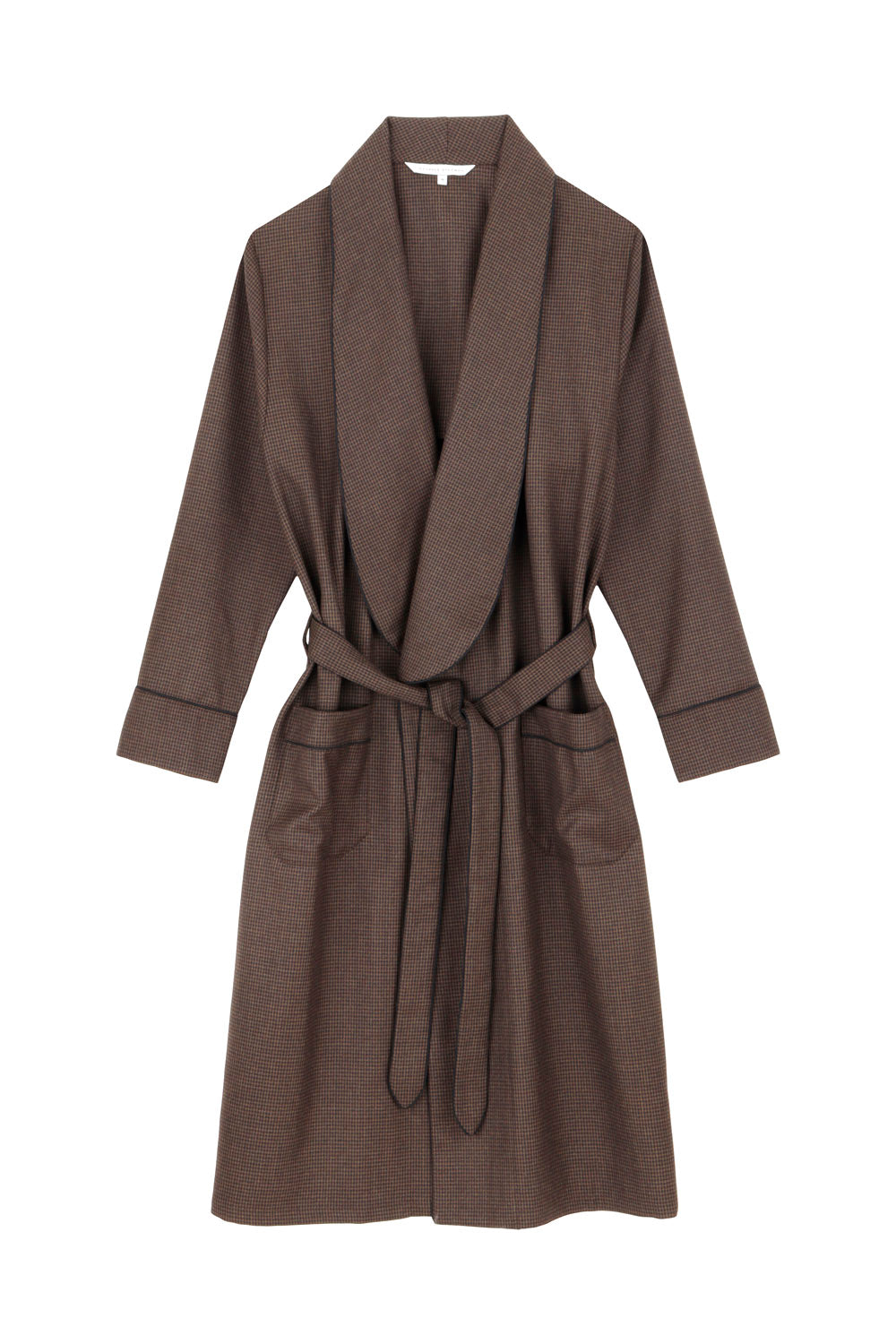 The Brandy in brown and black houndstooth worsted wool