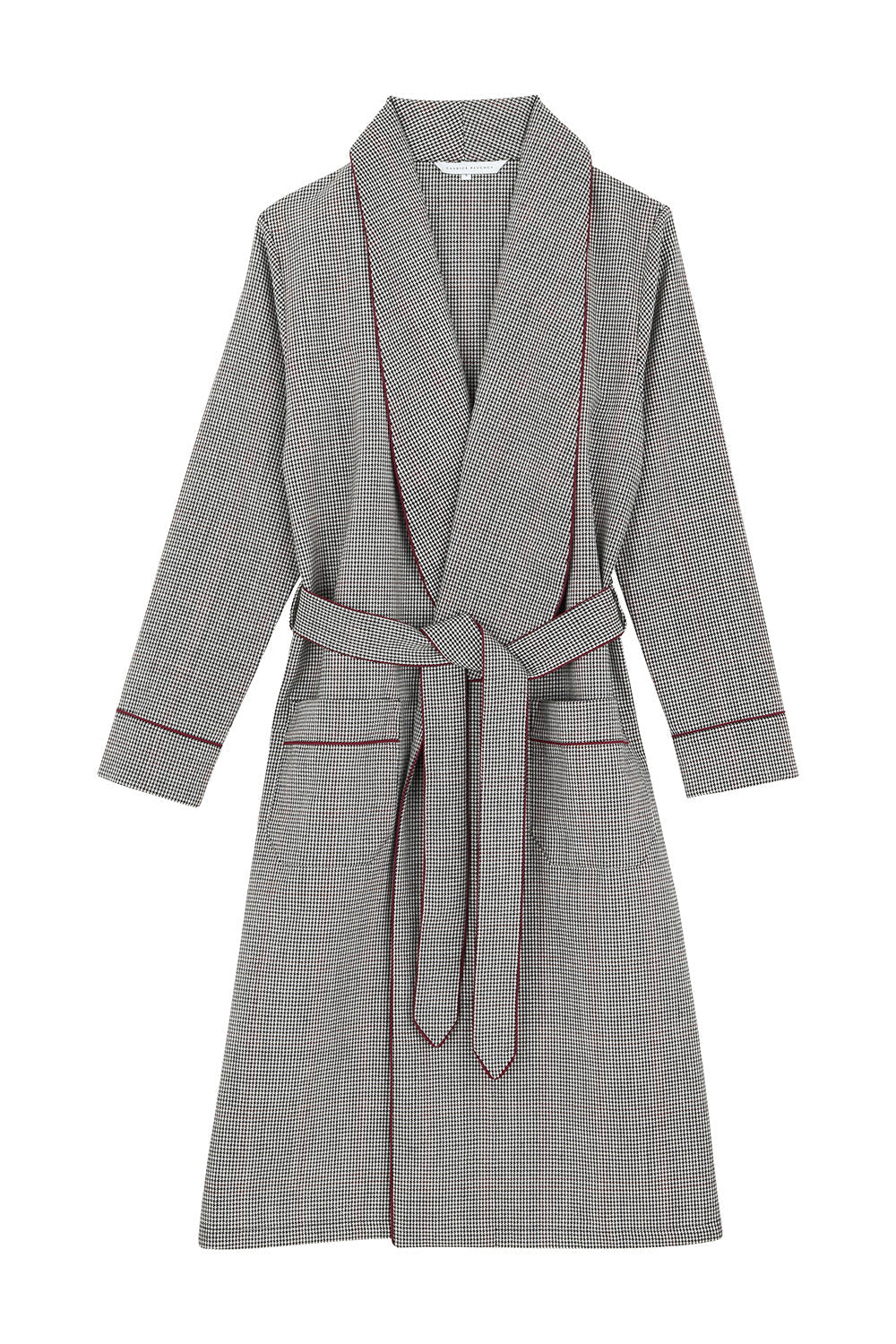 The Brandy in grey houndstouh worsted wool
