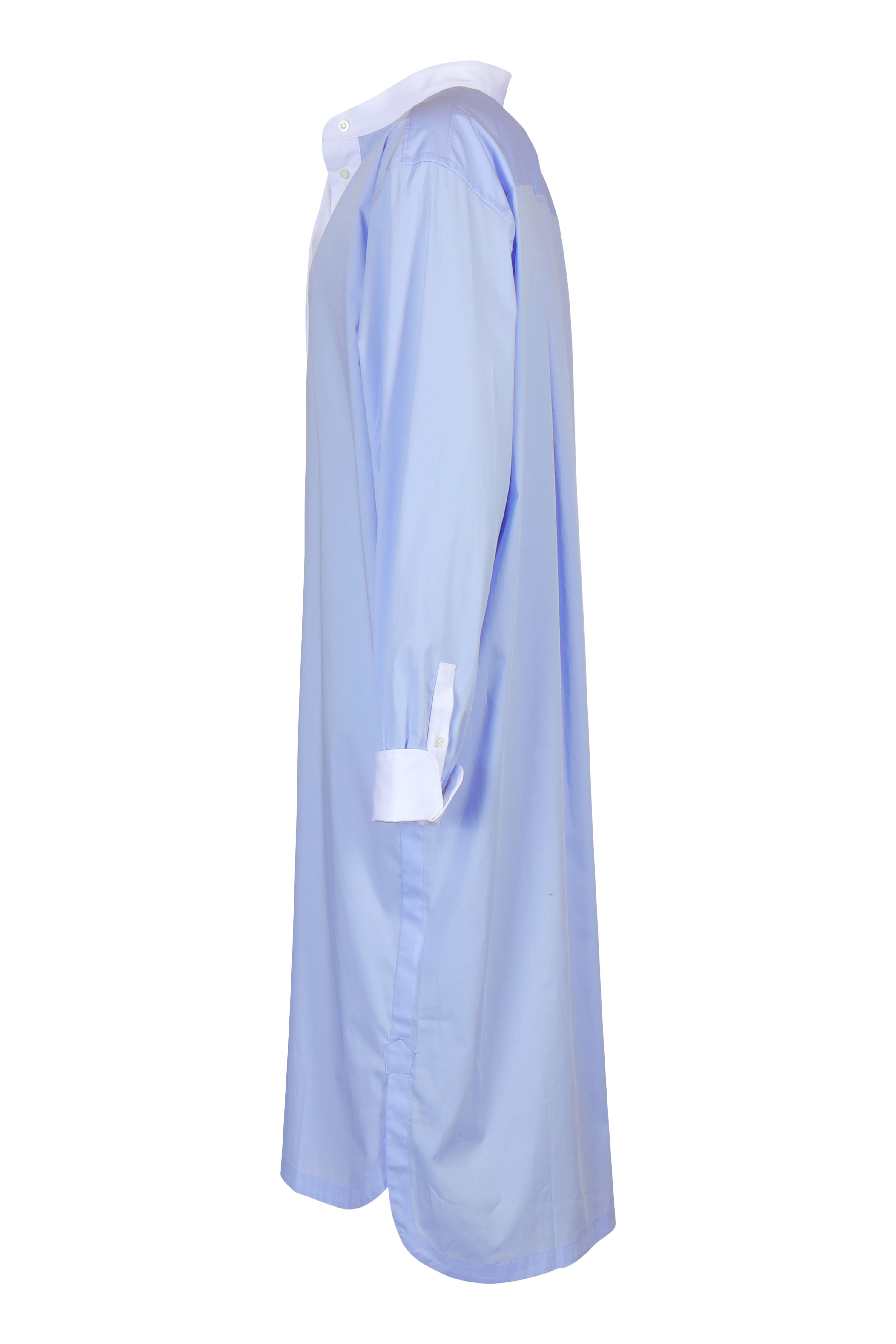 The Eddie in blue cotton broadcloth