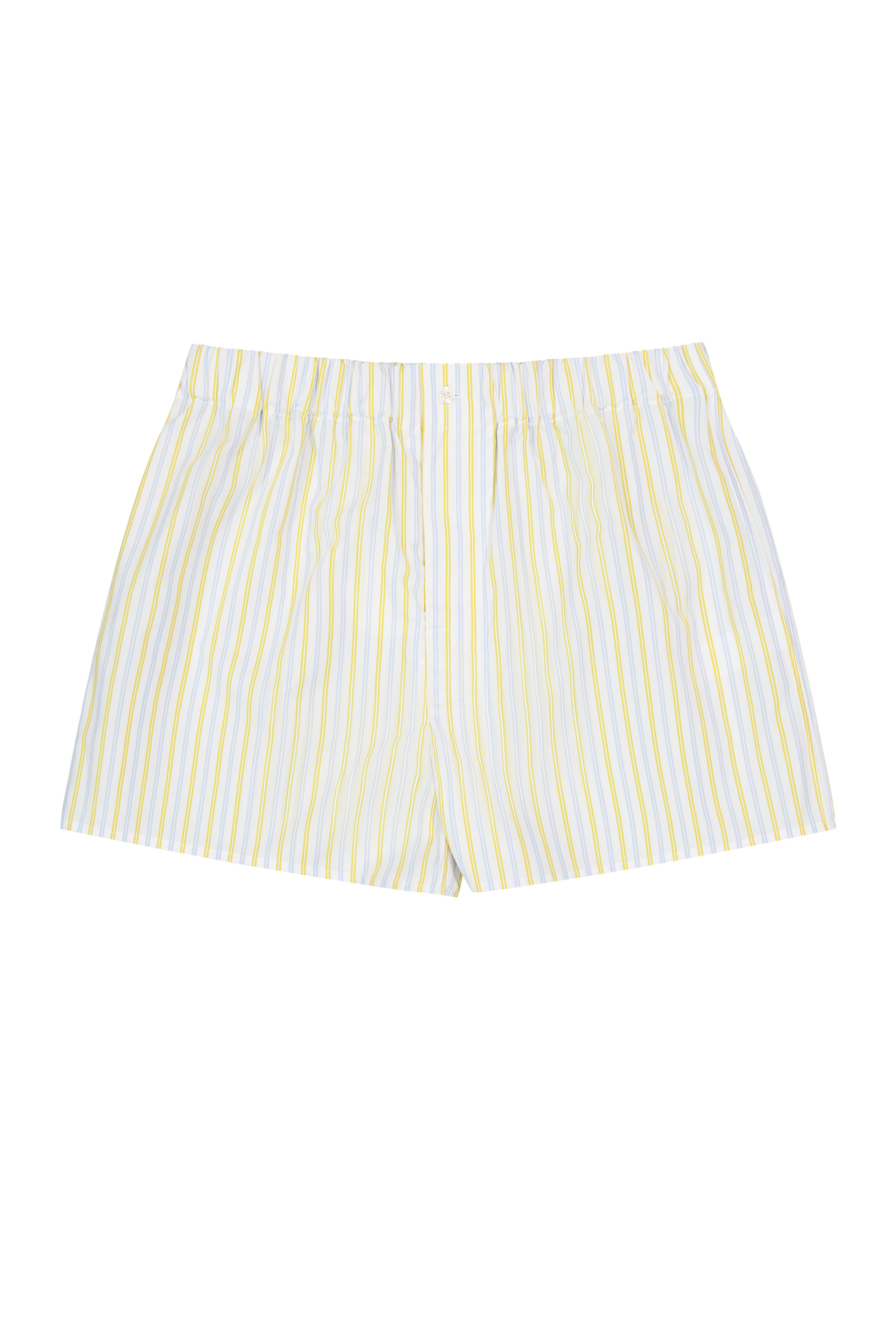 The Marcel in thin yellow and blue striped cotton broadcloth