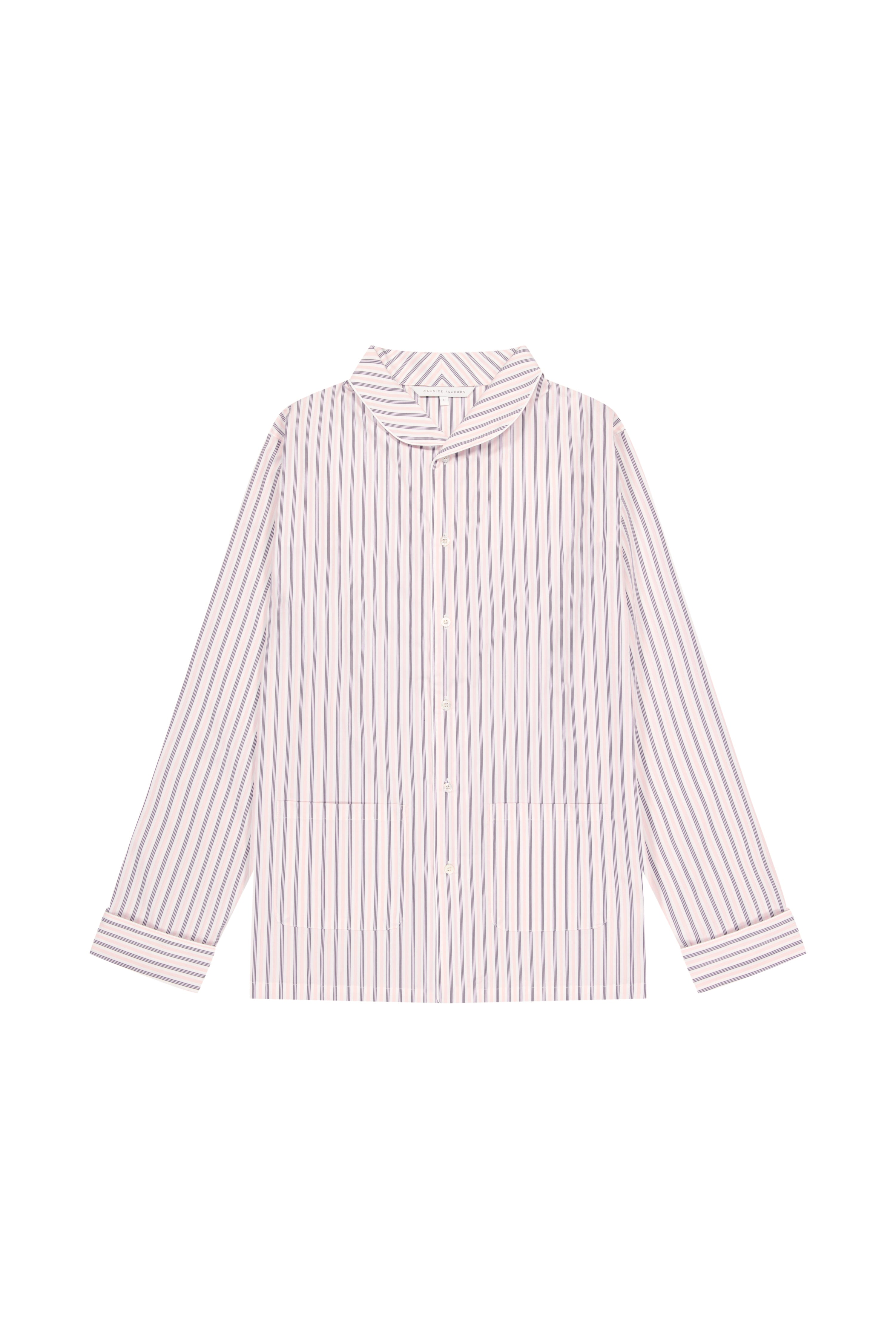 The Waldorf in pink and blue stripes cotton broadcloth 