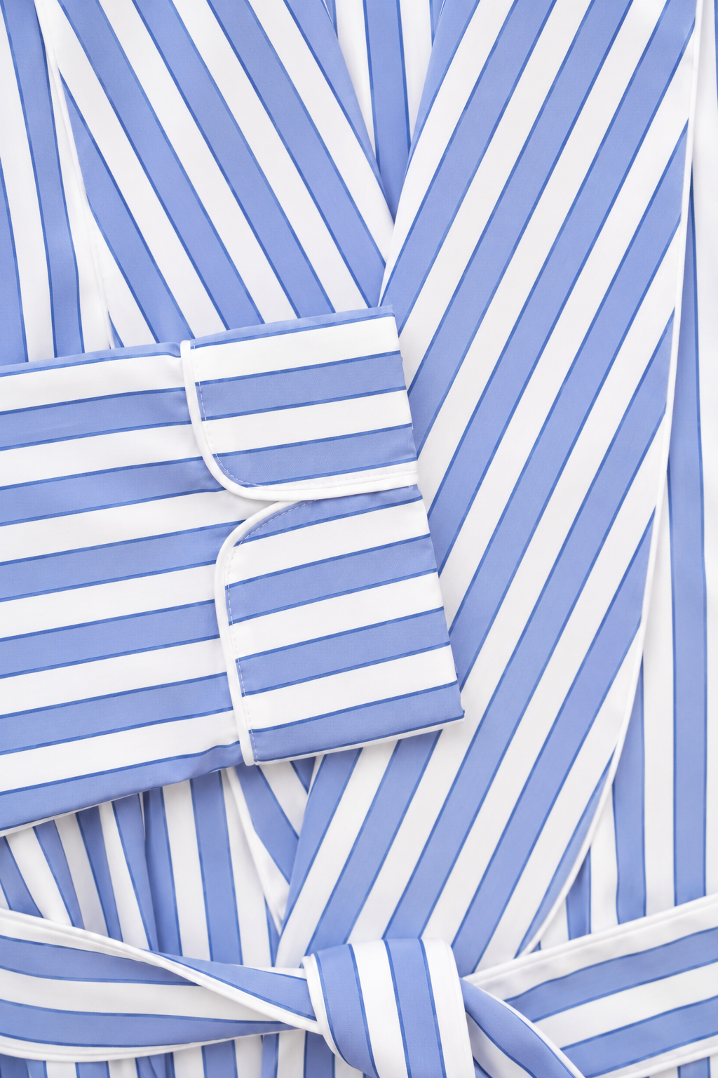 The Brandy in large blue striped cotton poplin