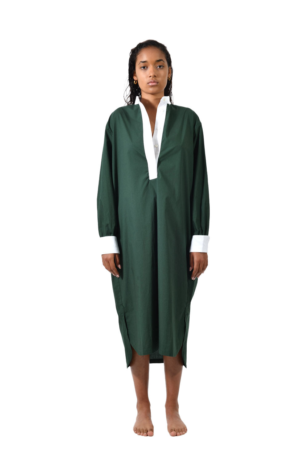 The Eddie in green cotton broadcloth 
