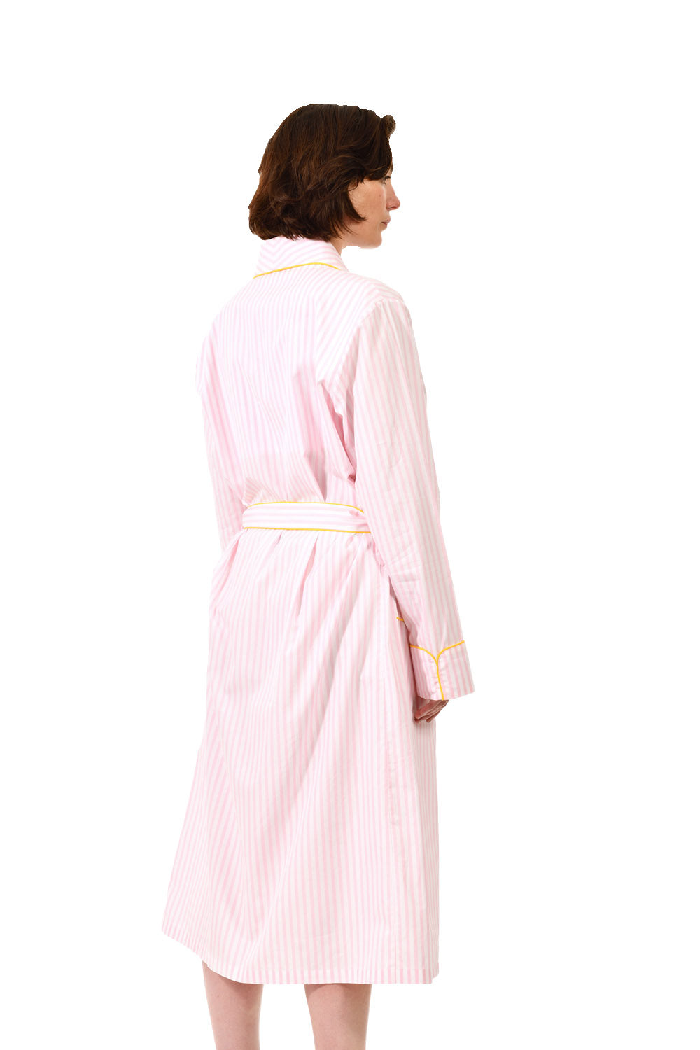 The Brandy in pink and white striped cotton broadcloth