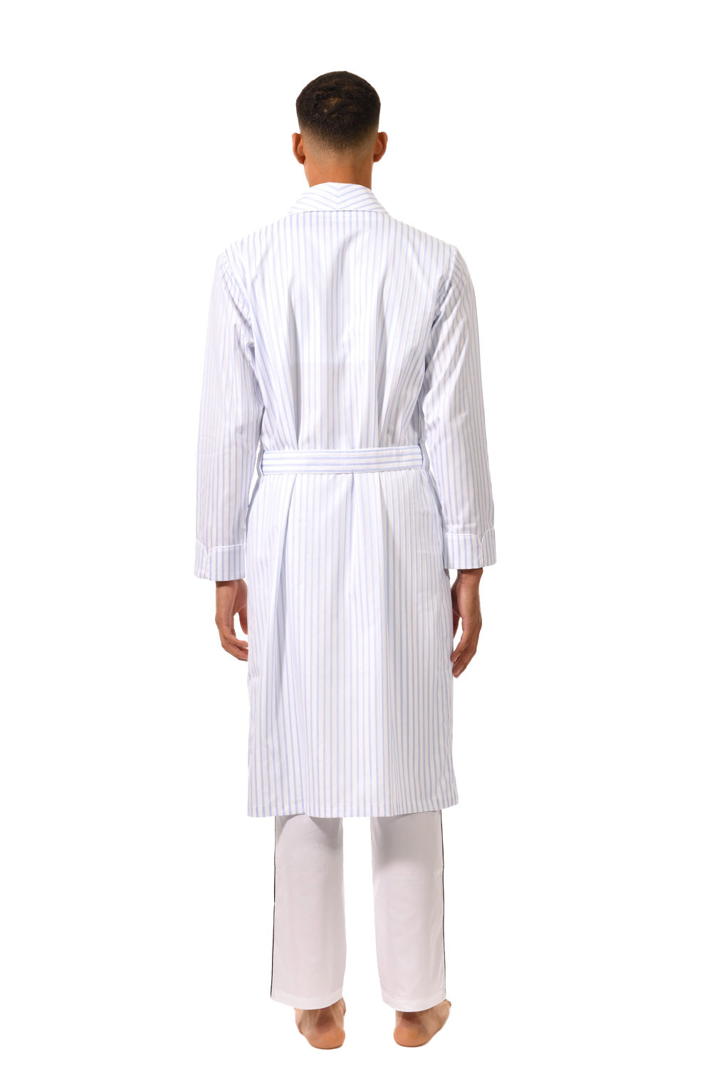 The Brandy in white and blue striped cotton broadcloth 