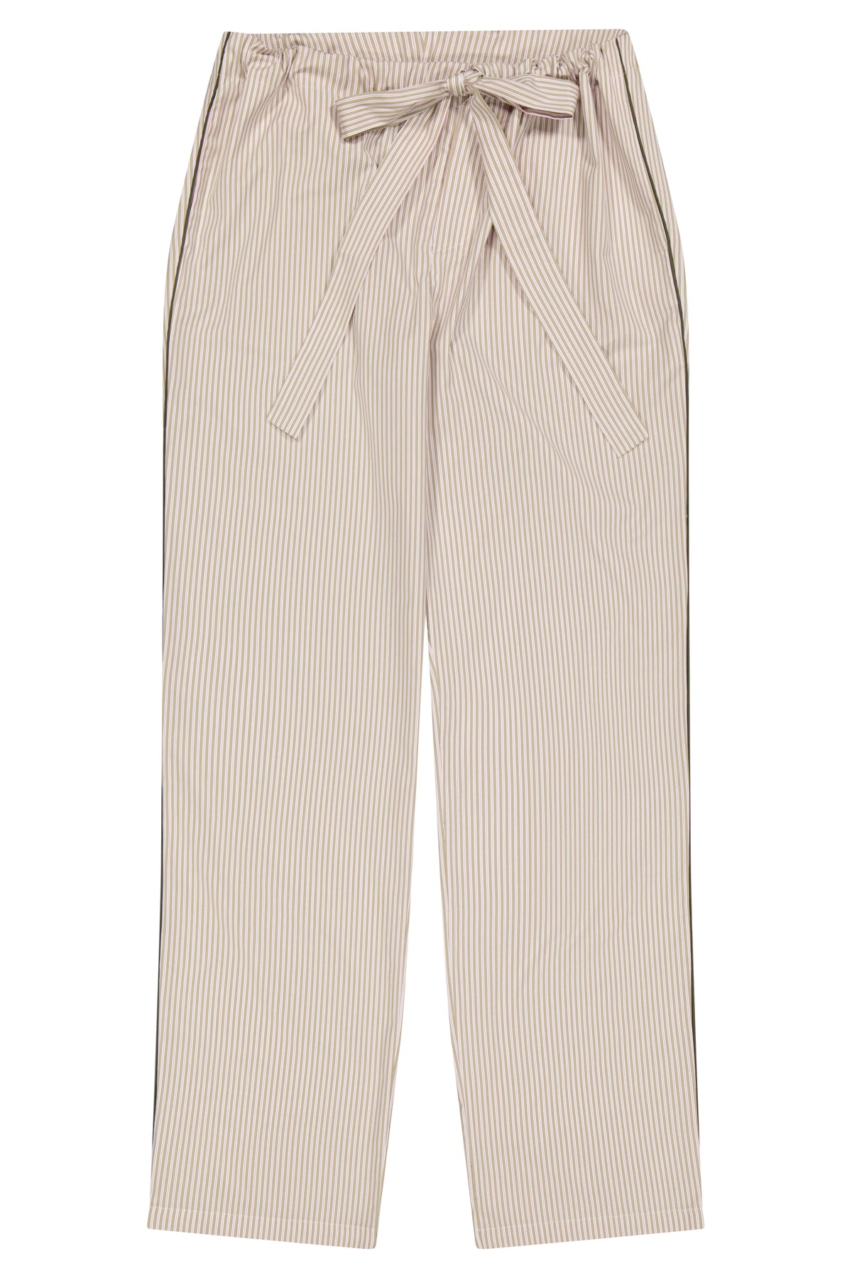 The Waldorf in beige and pink striped cotton poplin