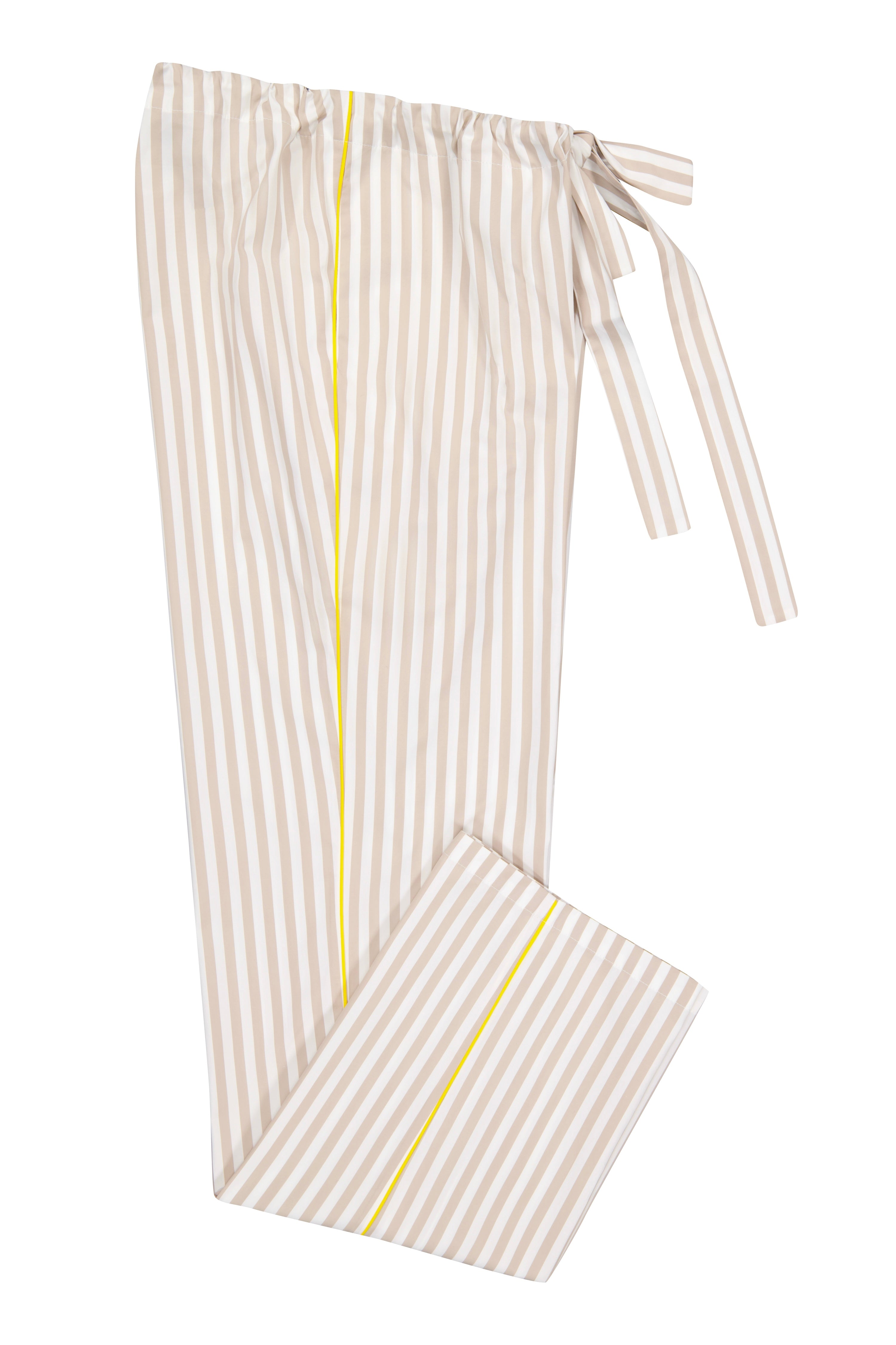 The Waldorf in beige striped cotton broadcloth 