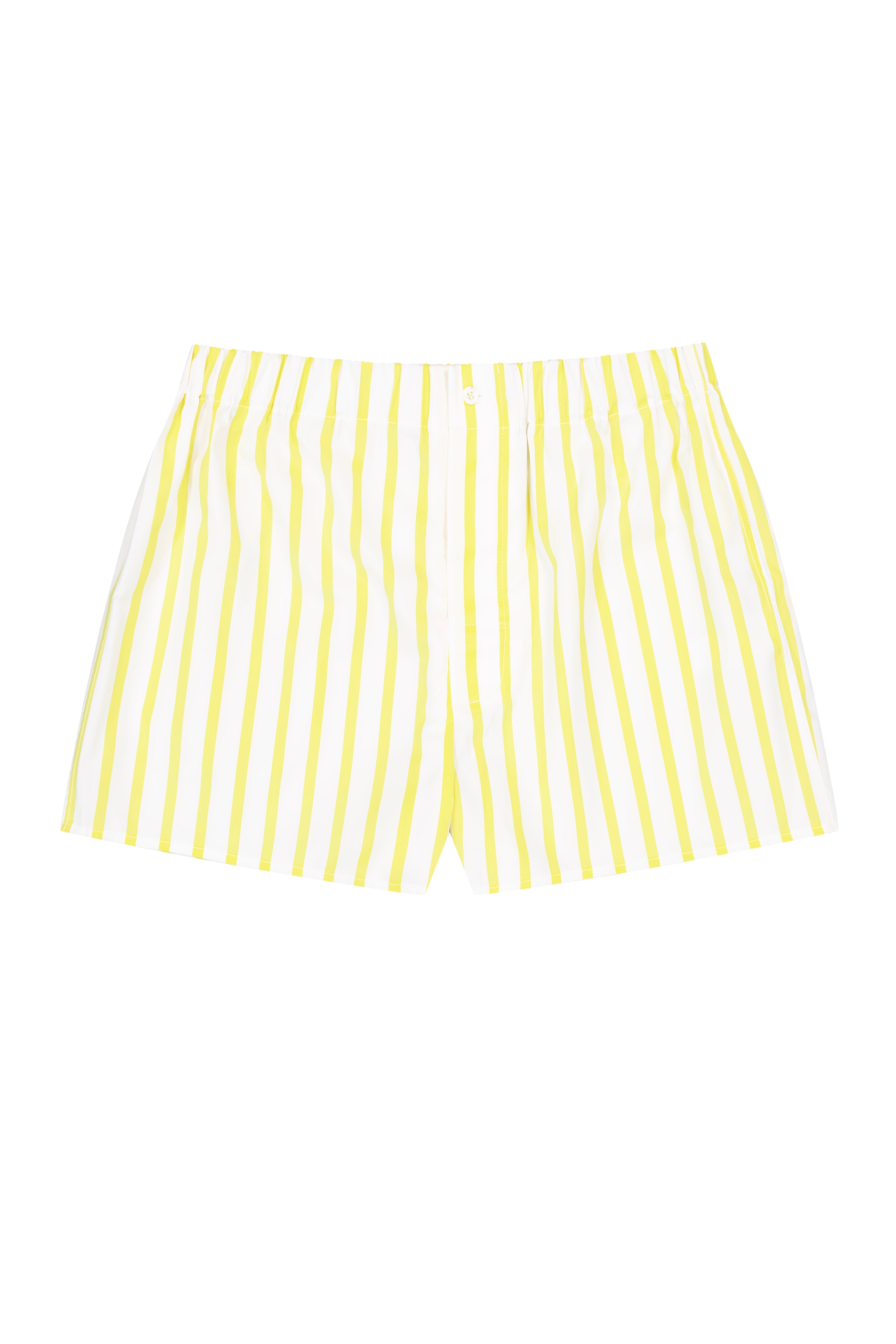 The Marcel in yellow striped cotton broadcloth
