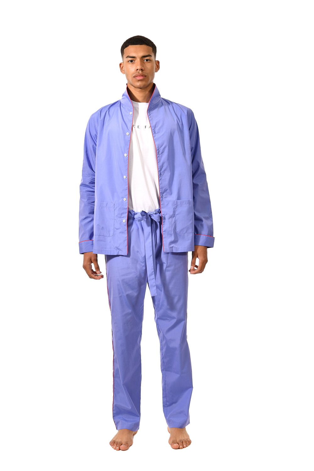 The Waldorf in bright blue cotton broadcloth 