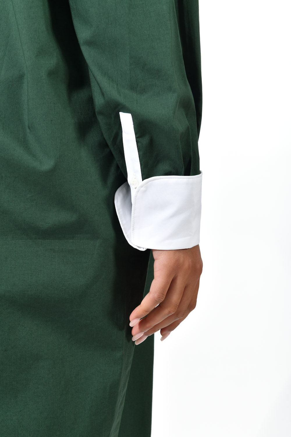 The Eddie in green cotton broadcloth 