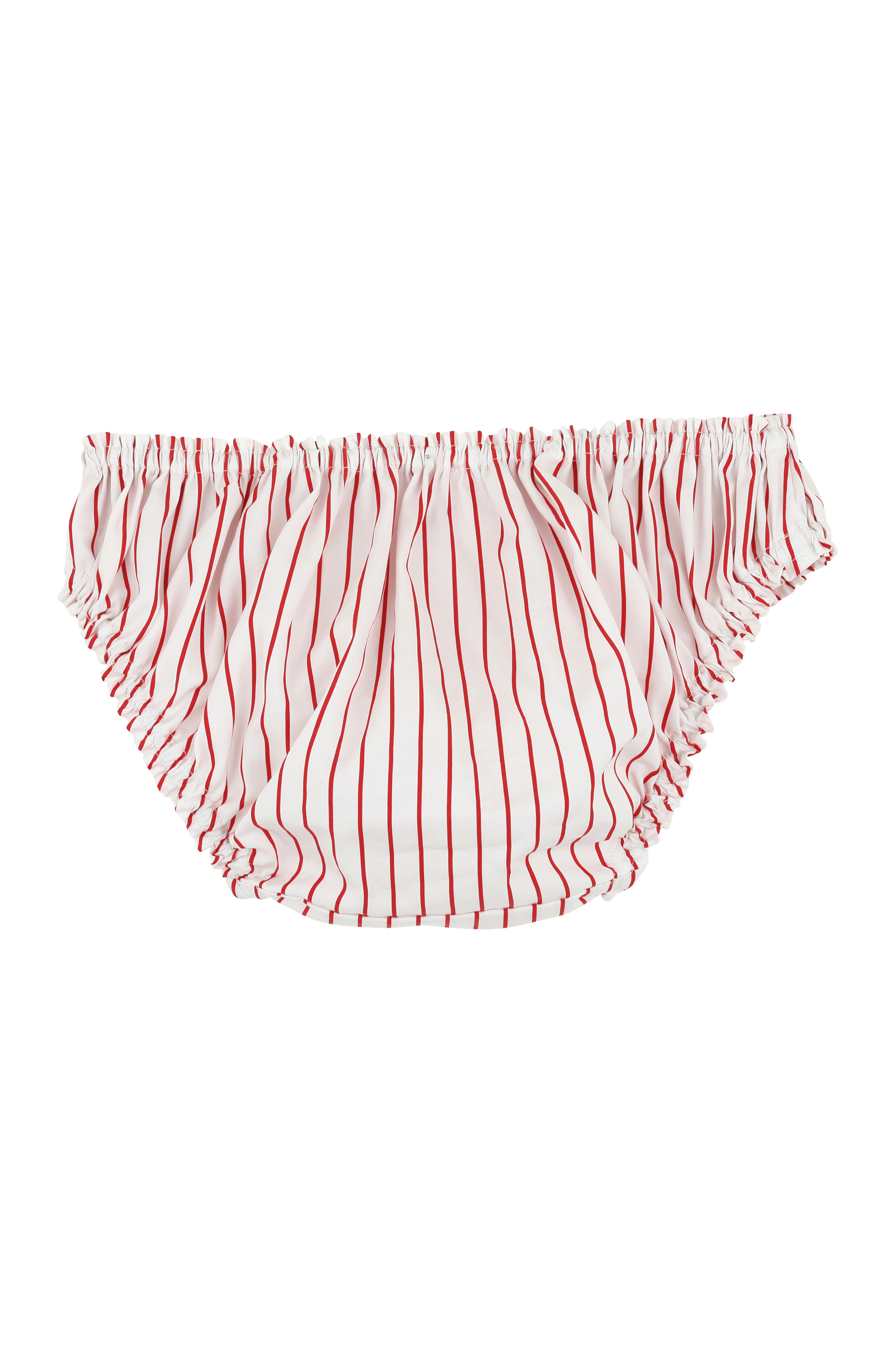 The Gina in striped red and white cotton broadcloth