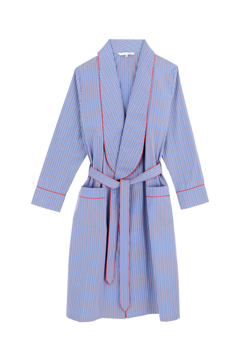 The Brandy in blue and red striped cotton broadcloth