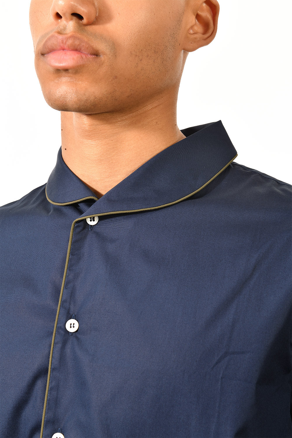 The Waldorf in navy cotton broadcloth