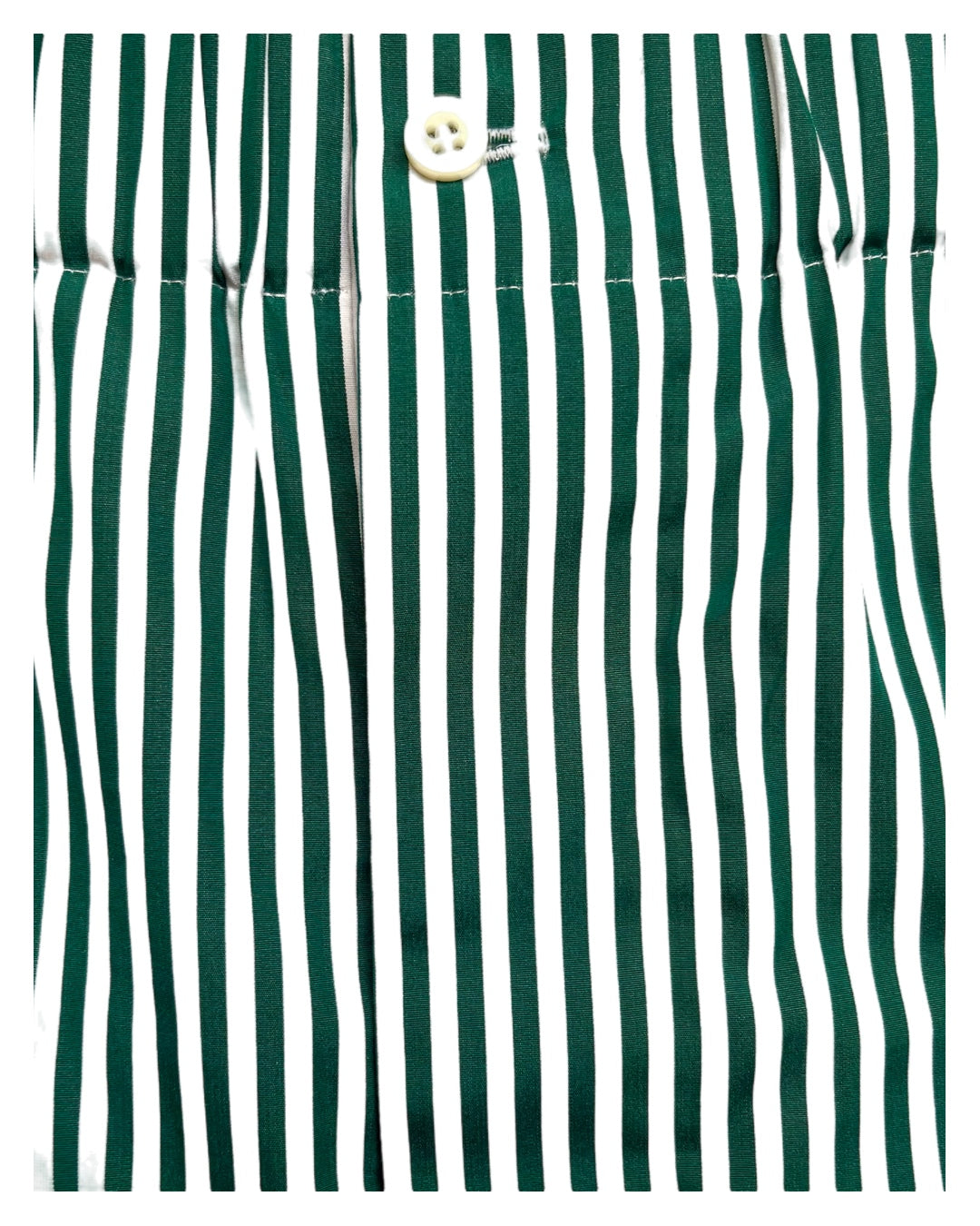 The Marcel in green and white stripes cotton broadcloth