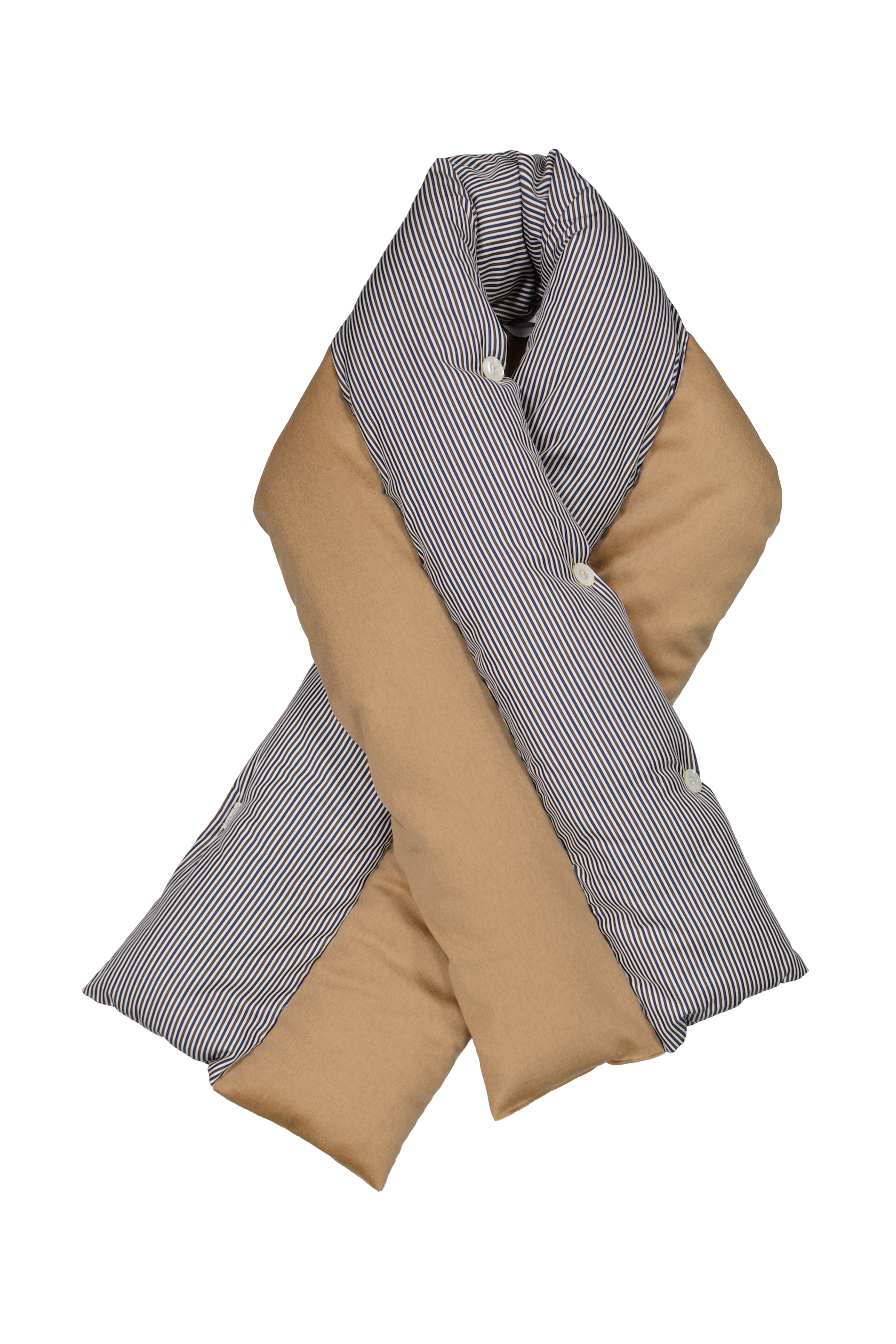 The duvet scarf en baby camel and cotton broadcloth