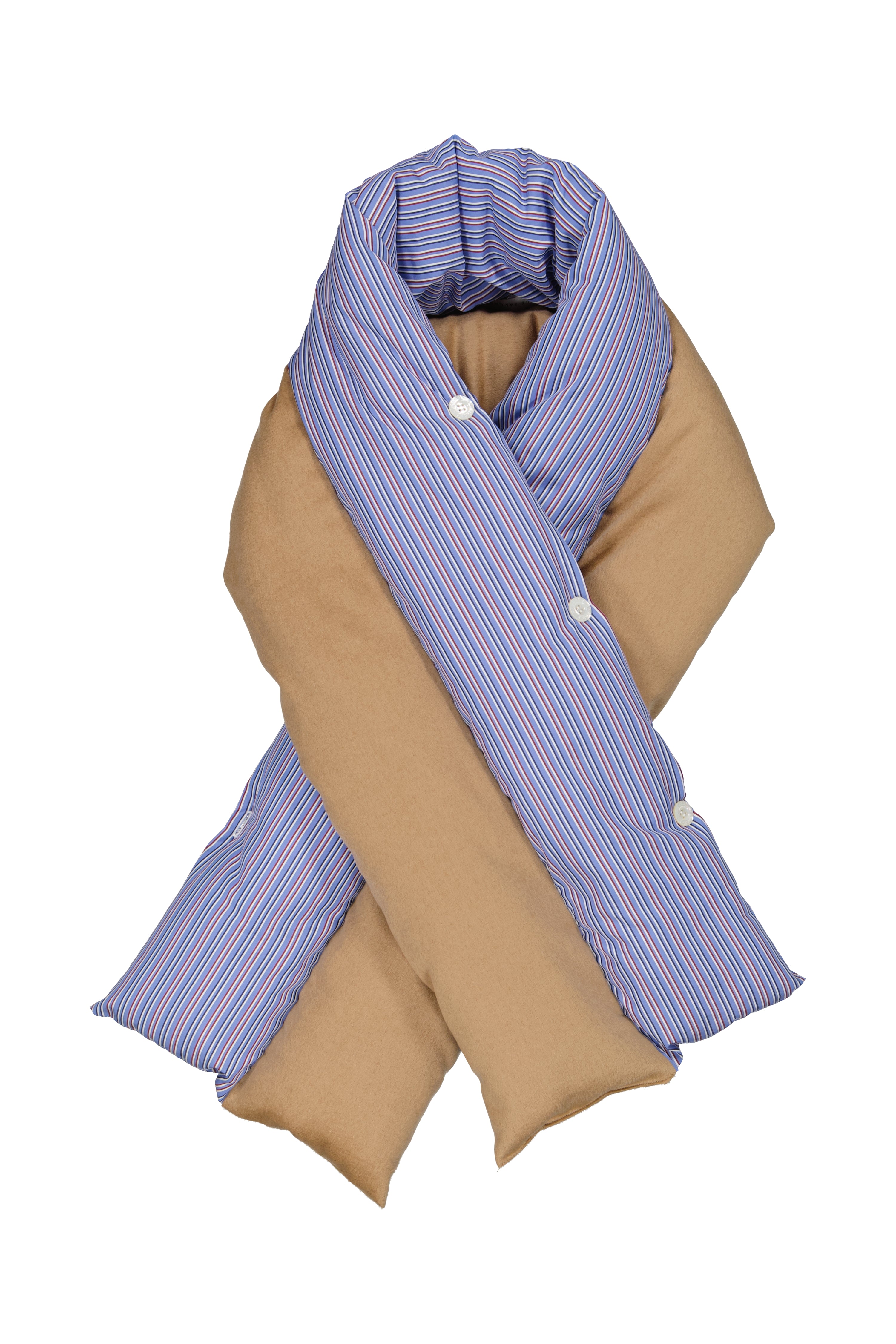 The duvet scarf en baby camel and cotton broadcloth